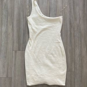 Meshki White Mini Dress (One Shoulder)